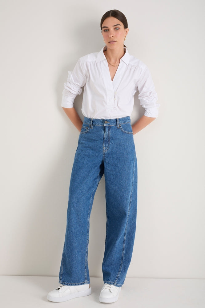Freya Wide Leg Jean - Mid Wash