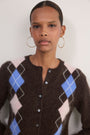 Frida Argyle Cardigan - Chocolate Multi