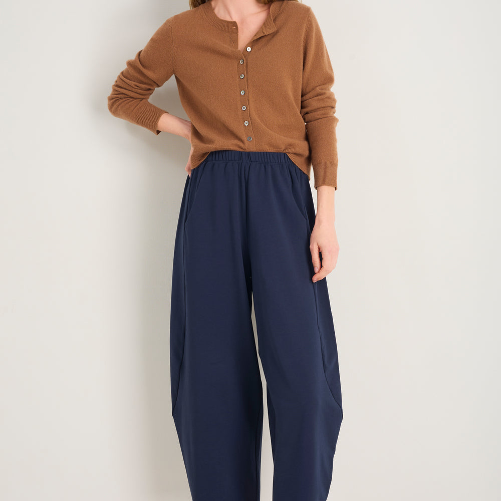 Gabby Barrel Leg Jersey Jogger - Midnight