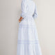 Georgina Dress - Blue/Ivory Stripe