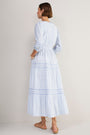Georgina Dress - Blue/Ivory Stripe