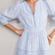 Georgina Dress - Blue/Ivory Stripe
