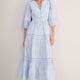 Georgina Dress - Blue/Ivory Stripe