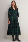 Georgina Dress - Midnight/Forest Check