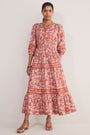 Georgina Dress - Warm Clay Layered Ditsy