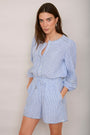 Georgina Blouse - Blue/Ivory Stripe
