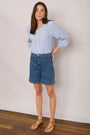 Georgina Blouse - Blue/Ivory Stripe