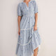 Gina Dress - White/Blue Check