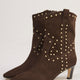 Goldie Studded Suede Ankle Boot - Chocolate