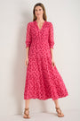Grace Silk Blend Dress - Raspberry Wandering Daisy