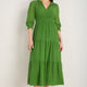 Grace Silk Blend Dress - Fern Green