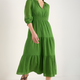 Grace Silk Blend Dress - Fern Green