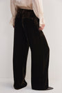 Grace Silk Velvet Trouser - Chocolate