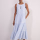 Hallie Halterneck Dress - Blue/White Stripe