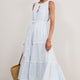 Hallie Halterneck Dress - Blue/White Stripe