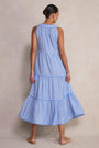 Hallie Halterneck Dress - Riviera Blue/White Stripe