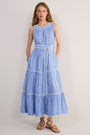 Hallie Halterneck Dress - Riviera Blue/White Stripe