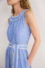 Hallie Halterneck Dress - Riviera Blue/White Stripe