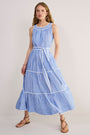 Hallie Halterneck Dress - Riviera Blue/White Stripe