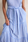 Hallie Halterneck Dress - Riviera Blue/White Stripe