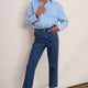 Harper Slim Leg Jean - Embroidered Mid Wash
