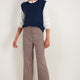 Ingrid Check Crop Trouser - Tan/Red Check