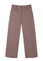 Ingrid Check Crop Trouser - Tan/Red Check