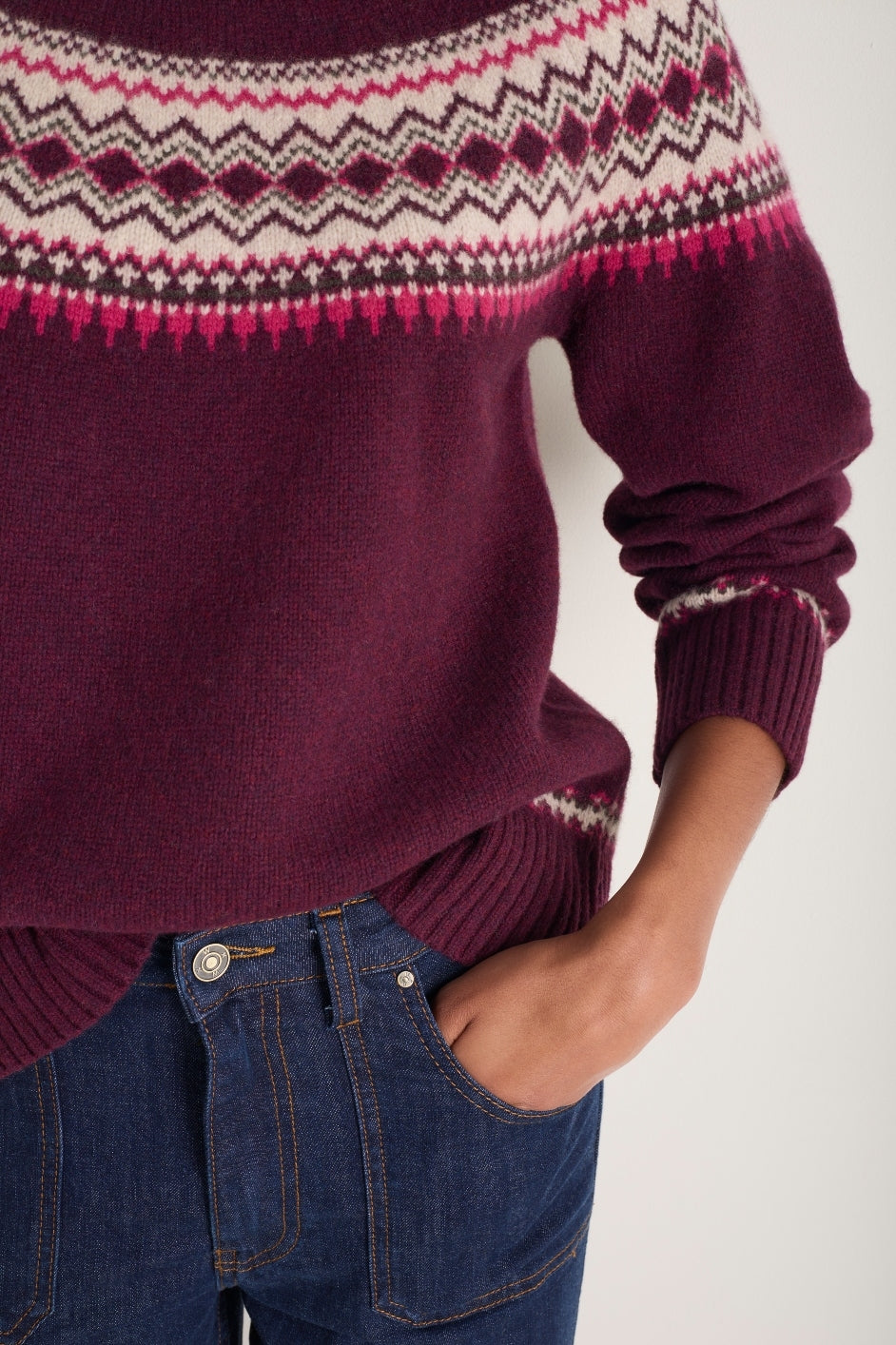 Iris Fairisle Jumper - Deep Fig