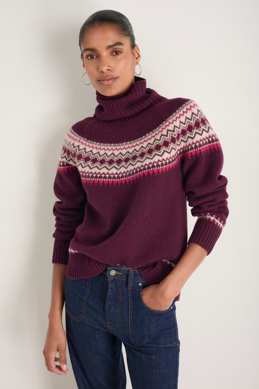 Iris Fairisle Jumper - Deep Fig