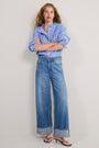 Iris Turn-Up Wide Leg Jean - Light Wash