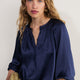 Isla Silk Satin Blouse - Midnight