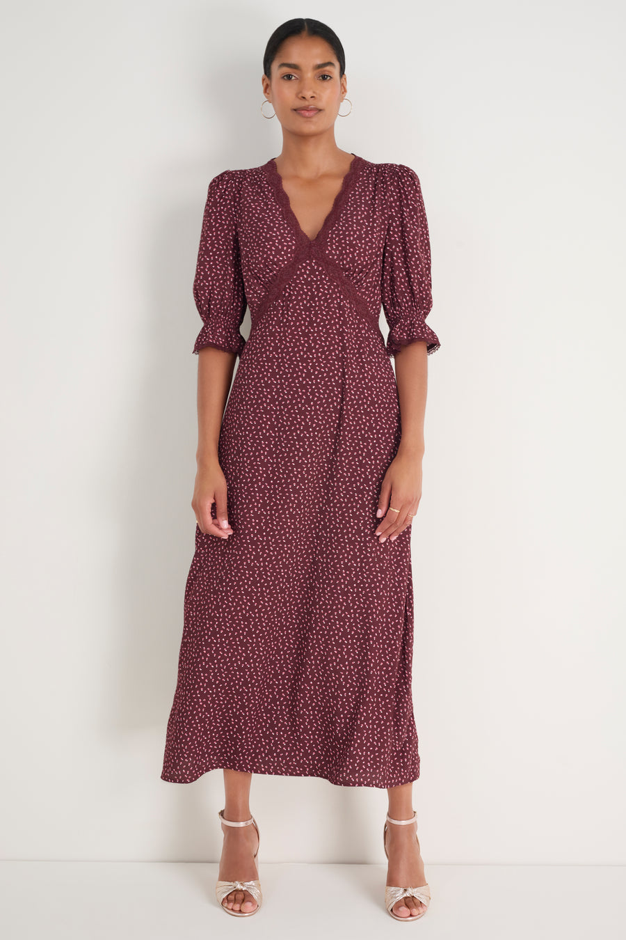 Jamie Dress - Merlot Seed Print