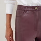 Josie Faux Leather Trouser - Merlot