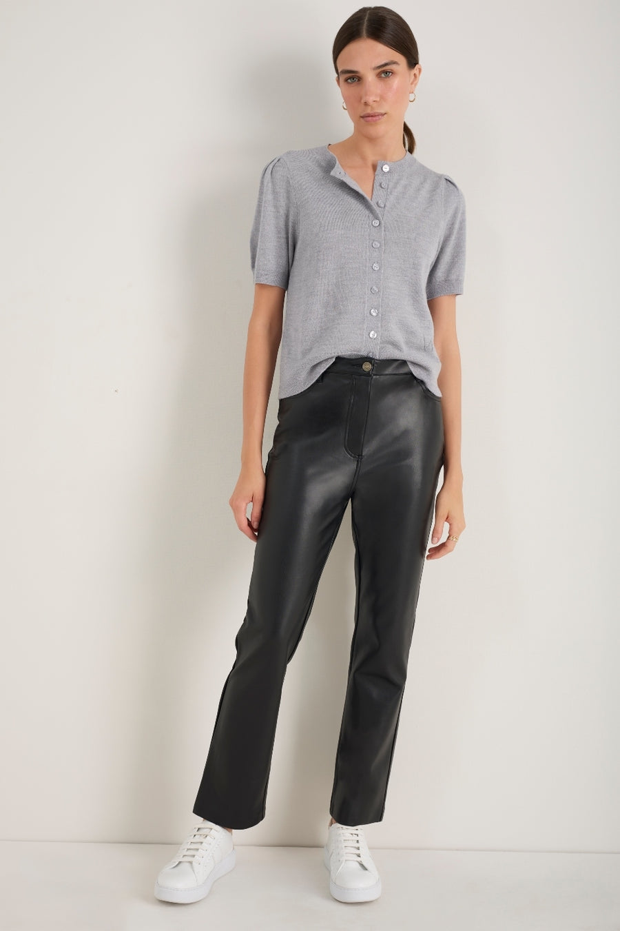 Josie Faux Leather Trouser - Black