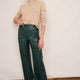 Jules Faux Leather Trousers - Bottle Green