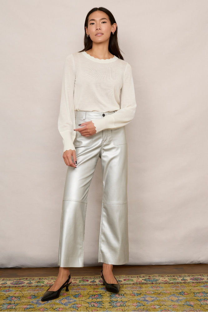 Jules Faux Leather Trousers - Silver