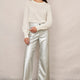 Jules Faux Leather Trousers - Silver