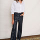 Jules Faux Leather Trousers - Blue/Black