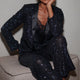 Julienne Sequin Trouser - Blue/Black