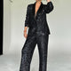 Julienne Sequin Trouser - Blue/Black
