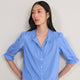Juliette Lace Trim Jersey Mix Blouse - Blue