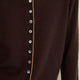 Katie Cashmere Cardigan - Chocolate Metallic Trim