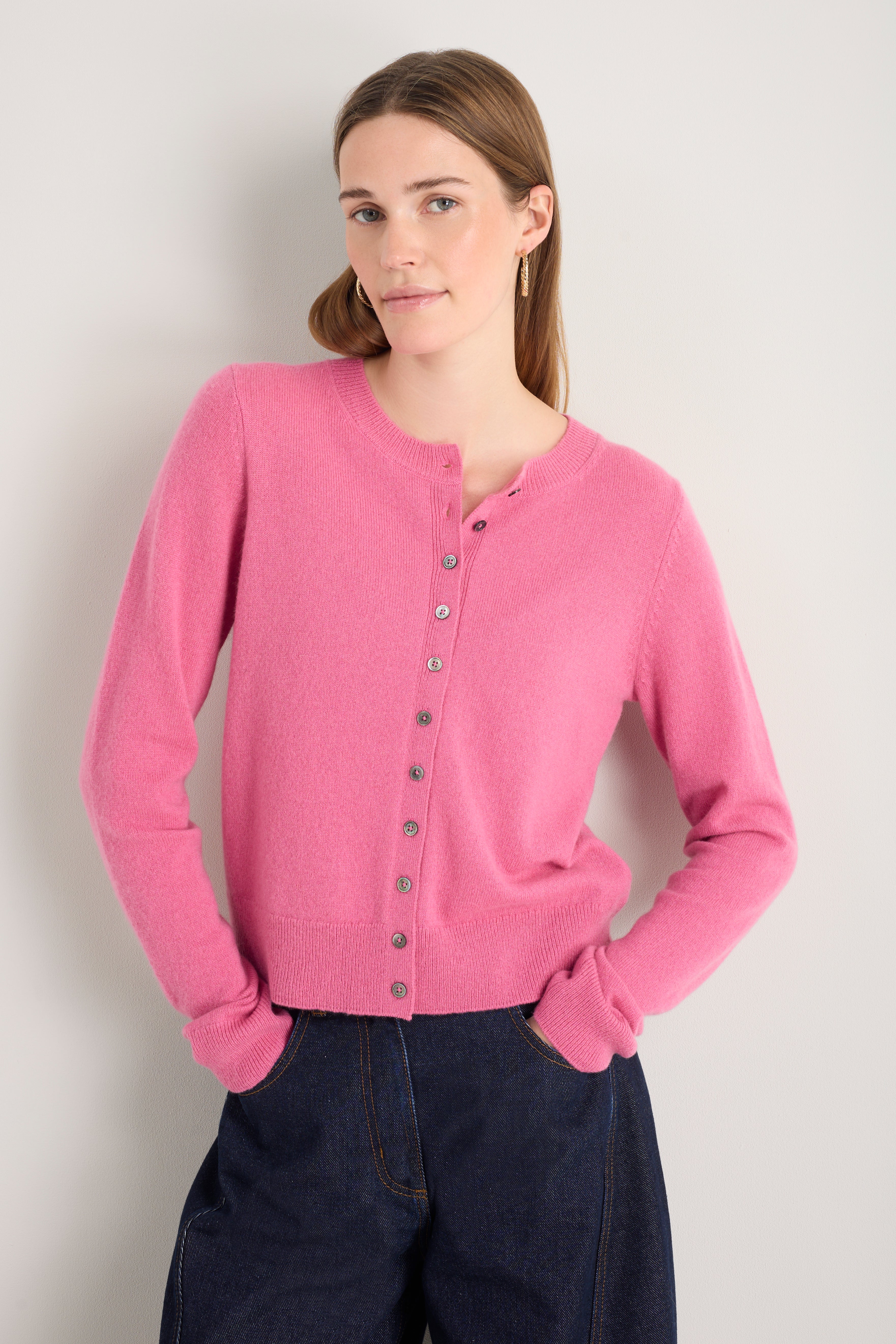 Katie Cashmere Cardigan - Pink