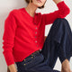 Katie Cashmere Cardigan - Poppy Red