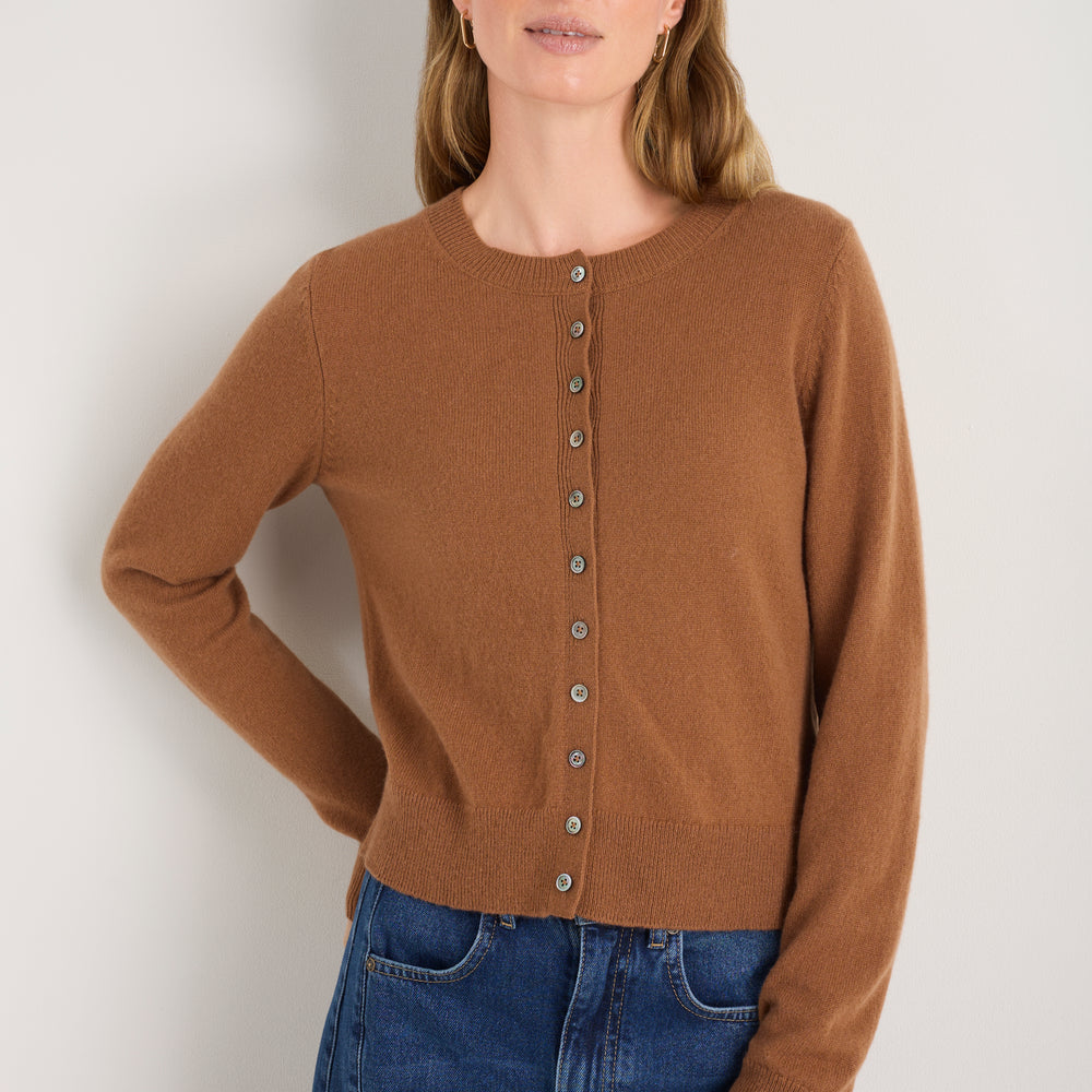 Katie Cashmere Cardigan - Toffee