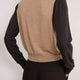 Katie Merino Cardigan - Chocolate/Oat Colourblock