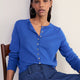 Katie Wool Cotton Cardigan - Soft Cobalt