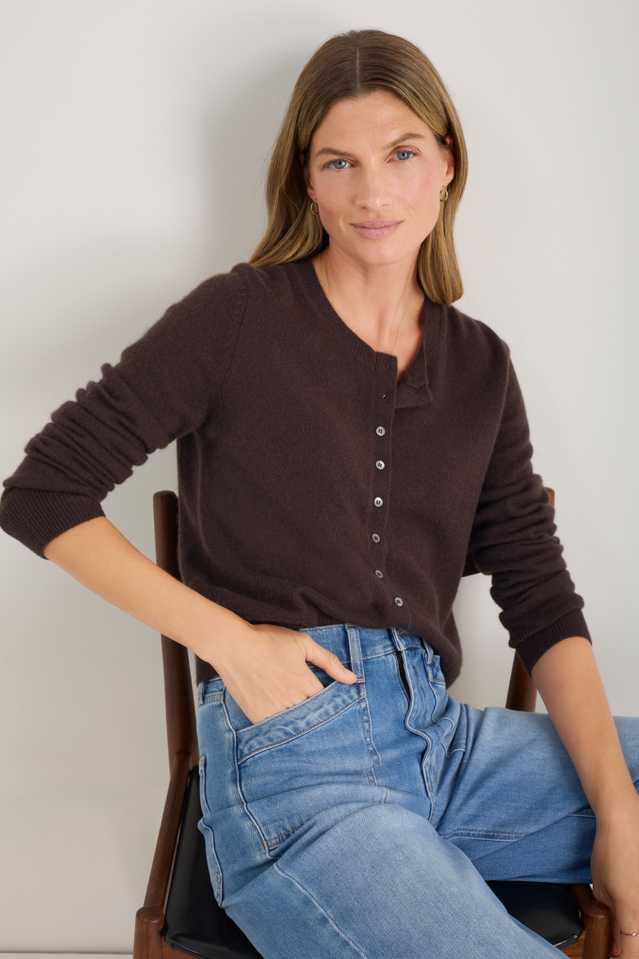 Katie Cashmere Cardigan - Cocoa