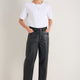 Kaya Cargo Barrel Faux Leather Trouser - Black