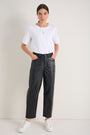 Kaya Cargo Barrel Faux Leather Trouser - Black